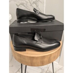 BOSS Black Leather Colby Loafer Shoes Mens Dress Shoes Formal Size 8